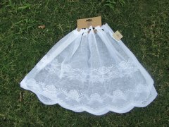 2Pcs Floral Window Kitchen Cafe Lace Short Curtain Valance Voile