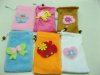12 Soft Plush Pouches with Flowers for Kid