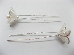 1Pc Elegant Silver Bride Hairpin