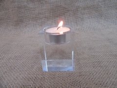 4Pcs Cube Crystal Tealight Candle Holder Wedding Party Favor 4Pcs Cube Crystal Tealight Candle Holder Wedding Party Favor