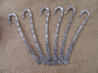 20Pcs Tibetan Silver Butterfly Flower Carved Hook Metal Bookmark