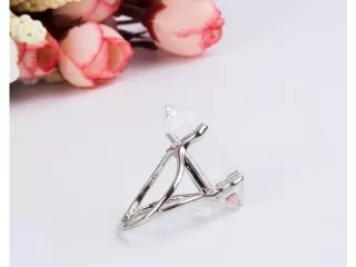 5X Hexagon Healing Chakra Gemstone Finger Ring Clear Crystal