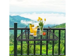 1Pc Black Balcony Grid Hanging Table Rack Display