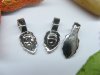 50 New Silver Color Snap Bail Pendant Leaf Bail 17x7mm