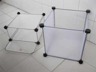 (image for) 1Set White Plastic Stackable Rack Display Organizer