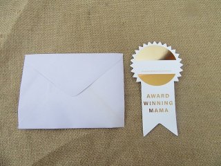 20Set Golden Award Ribbon Shape Paper with Pin for Moms