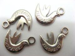(image for) 100 Alloy Pigeon Pendants Charms Jewelry Finding