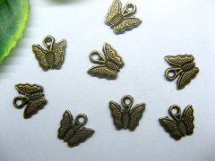 200 Copper Butterfly Pendant Jewelry Charm Finding