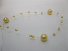 (image for) 1Roll X 60Meter Yellow Beaded Garland for Wedding Craft Dia.8mm