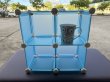 1Set x 4 Compartment Blue Stacking Cube Organizer Storage Rack (image for) 1Set x 4 Compartment Blue Stacking Cube Organizer Storage Rack