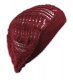 1X Crochet Knit French Beret Beanie Hat - Wine Red