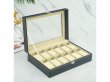 1X New Black Watch Storage 12 Compartment Display Case w/ Cover 1X New Black Watch Storage 12 Compartment Display Case w/ Cover
