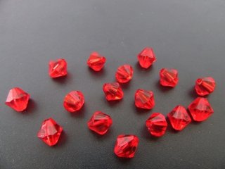 2700 Red Faceted Bicone Beads Jewellery Finding 8mm