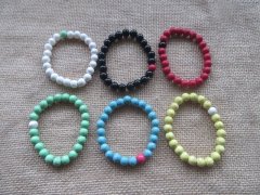 (image for) 3Set x 2Pcs New Stone Beaded Bracelet Elastic Bracelets