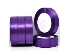 (image for) 10Rolls X 25Yards Purple Satin Ribbon 18mm