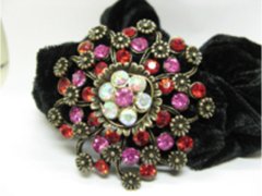(image for) 1Pc Chic Designer Hair Clips,Rhinestone Floral Clip