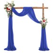 1Pc Loyal Blue Wedding Arch Chiffon Backdrop Curtain Drapes Background Gauze Cloth 75x600cm (image for) 1Pc Loyal Blue Wedding Arch Chiffon Backdrop Curtain Drapes Background Gauze Cloth 75x600cm