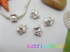 10pcs Silver Plated Screw Crown Beads European Design 10pcs Silver Plated Screw Crown Beads European Design