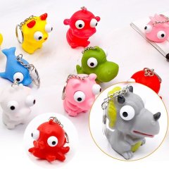 10Pcs Extruding Big Eyes Doll Key Rings Novelty Toys Animal Keychain (image for) 10Pcs Extruding Big Eyes Doll Key Rings Novelty Toys Animal Keychain
