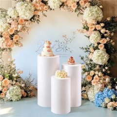 1Set Of 3Pcs Spandex Cylinder Plinth Pedestal Covers Wedding