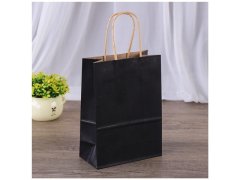 (image for) 48 Bulk Kraft Paper Gift Carry Shopping Bag 32.5x26x12cm Black