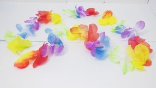 12 New Colorful Hawaiian Dress Party Flower Leis/Lei 6.5cm