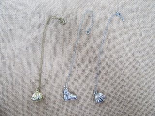 12X Metal Chain Necklace with Alloy Zinc Shell Etc Pendants