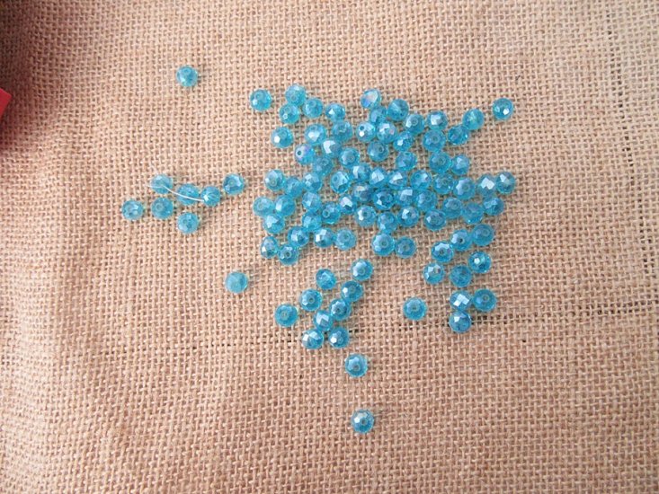 600Pcs Sky Blue Rondelle Faceted Crystal Beads 8mm - Click Image to Close