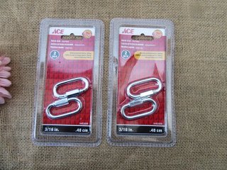 (image for) 2Sheet x 2Pcs Spring Snap Link Zinc Plated Carabiner Cable Clip 