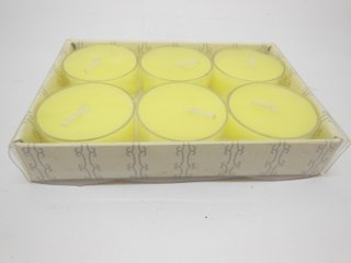 3Sets x 6Pcs Lemon Yellow Tea light Candle with Holder (image for) 3Sets x 6Pcs Lemon Yellow Tea light Candle with Holder