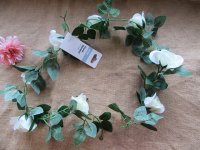 8Pcs White Rose Floral Garland Wedding Arch Decoration