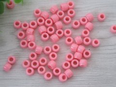 (image for) 2000 New Pink Plastic Barrel Pony Beads 6x8mm