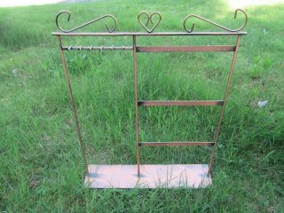 1X Copper 3-Layer Earring Ear Studs & Necklace Display Stand
