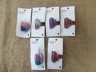 12Pcs Rainbow Color Claw Hair Clip Individual Package