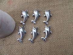 (image for) 100Pcs New Dolphin Beads Charms Pendants Jewellery Findings