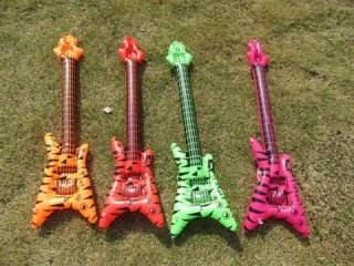 12 New Inflatable Guitar Blow-up Toys 90cm Long Mixed