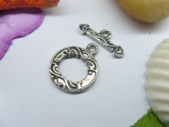 (image for) 100sets Metal Carved Round Toggle Clasp yw-ac-tc32