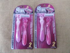 2Sheets x 2Pcs 6 Blade Lanes Disposable Women's Superior Razor 2Sheets x 2Pcs 6 Blade Lanes Disposable Women's Superior Razor