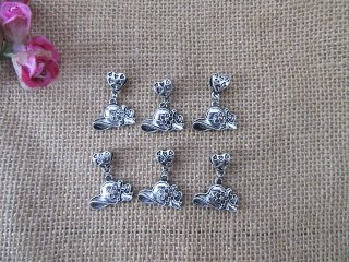 (image for) 50Pcs Ladies Hat Beads Charms Pendants Fit European Bracelet