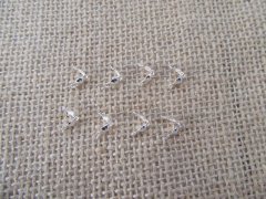 (image for) 100Packs X 20Pcs Silver Charlotte End Crimps Bead Tips 4mm Clams