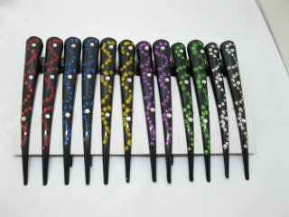 1x12pcs Chic Glitter Rhinestone Hair Clips New (image for) 1x12pcs Chic Glitter Rhinestone Hair Clips New