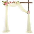 1Pc Off-White Wedding Arch Chiffon Backdrop Curtain Drapes (image for) 1Pc Off-White Wedding Arch Chiffon Backdrop Curtain Drapes