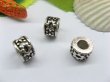 50pcs Tibetan Silver Sunflower Barrel Beads European Design (image for) 50pcs Tibetan Silver Sunflower Barrel Beads European Design