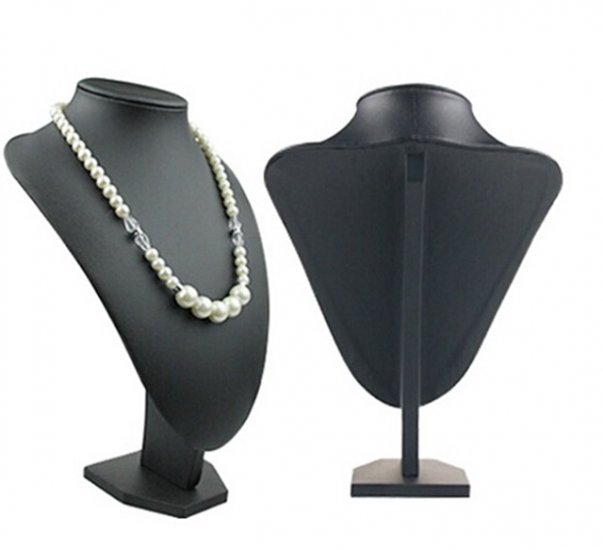 1X Black Necklace Jewellery Display Bust 24cm High - Click Image to Close