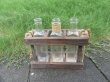 1Set x 3Pcs Planter Flower Desktop Glass Vase Bottle w/Holder