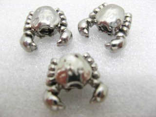 10 Alloy European Crab Metal Thread Beads ac-sp316