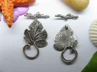 50sets Metal Leaf Toggle Clasp yw-ac-tc40