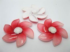 (image for) 20Pcs Red Flower Hairclip Jewelry Finding Beads 6cm
