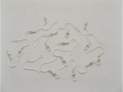 (image for) 1000Pcs Silver Plated Ear Wire Hooks W/Bead Coil