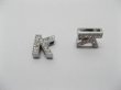 10 Fashion Rhinestone Letter "K" Beads Collar Charms (image for) 10 Fashion Rhinestone Letter "K" Beads Collar Charms